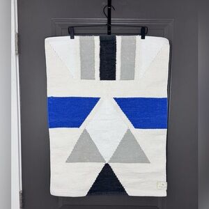 ⚡️⚡️ QUIET TOWN Mendocino Kilim Bath Rug | Dusk | Geometric Royal Blue | 24x31